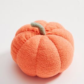 Nordic Pumpkin Round Pillow Plush Pillow Knitted Yarn (Option: Orange-18cm in diameter)