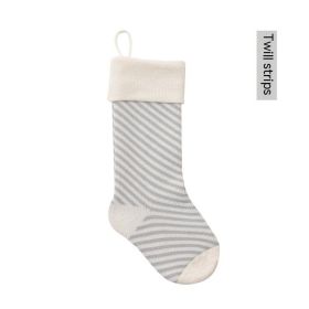 Knitted Christmas Gift Decorative Socks (Option: Silver Gray Fine Lines)