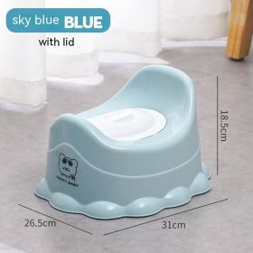 Portable Baby Toilet Urinal Stool Toilet Bowl (Option: Blue With Cover)