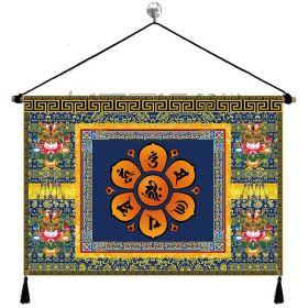 Fabrics Hanging Picture Bedside Retro Ethnic Style Cloth Painting (Option: Light Gray Tibetan Pattern K-Width 65cm Height 45cm)