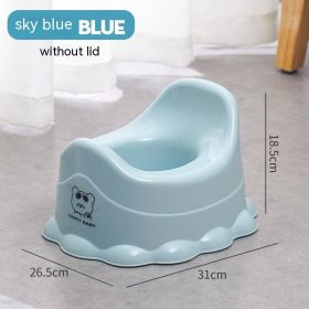 Portable Baby Toilet Urinal Stool Toilet Bowl (Option: Blue Without Cover)