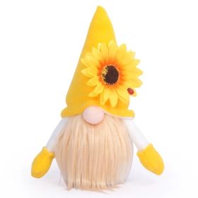 Easter Decorations; Handmade Summer Sunflower Gnomes Faceless Plush Doll (Color: AS Shown)