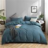 Simple Style Bedding 4 Piece Quilt Cover Sheet Pillowcase Cotton Spring Summer Autumn Winter Solid Two-color Student Dormitory