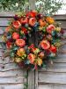 Fall Peony and Pumpkin Wreath, Autumn Year Round Wreaths for Front Door, Artificial Fall Wreath, Halloween Wreath, Thanksgiving Wreath, Maple Leaf Ber