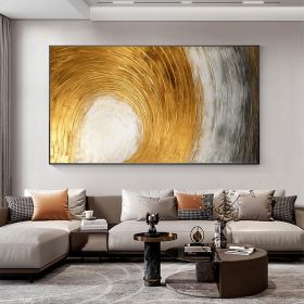 Hand Painted Oil Painting Abstract Gold Texture Oil Painting on Canvas Original Minimalist Art Golden Decor Custom Painting Living Room Home Decor (Style: 1, size: 150x220cm)