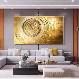 Hand Painted Oil Painting Original Gold Texture Oil Painting on Canvas Large Wall Art Abstract Minimalist Painting Golden Decor Custom Painting Living (Style: 1, size: 90x120cm)