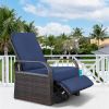 Outdoor Patio Rattan Wicker Swivel Recliner Chair;  Adjustable Reclining Chair 360¬∞ Rotating with Water Resistant Cushions