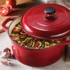 Qt Enameled Round Cast Iron Dutch Oven