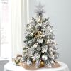 2ft Mini Christmas Tree with Light Artificial Small Tabletop Christmas Decoration with Flocked Snow;  Exquisite Decor & Xmas Ornaments for Table Top f