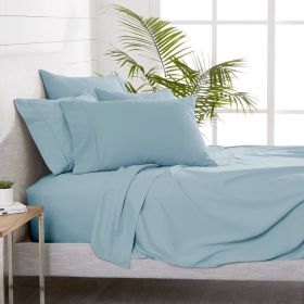 6 Piece Sheet Set, Microfiber, 2 Extra Pillowcases,King (Actual Color: Light Blue, size: King)