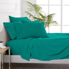 6 Piece Sheet Set, Microfiber, 2 Extra Pillowcases,King (Actual Color: Emerald, size: King)