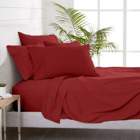 6 Piece Sheet Set, Microfiber, 2 Extra Pillowcases,King (Actual Color: Red, size: King)