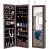 Fashion Simple Jewelry Storage Mirror Cabinet With LED Lights Can Be Hung On The Door Or Wall