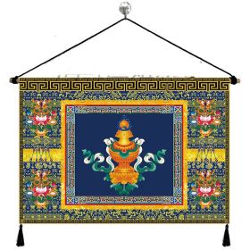 Fabrics Hanging Picture Bedside Retro Ethnic Style Cloth Painting (Option: The Eight Auspicious Symbols C-Width 65cm Height 45cm)