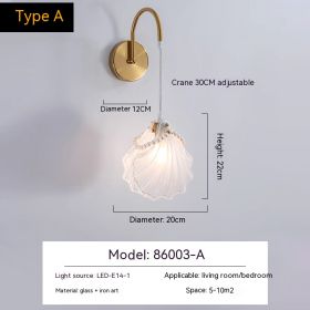 Pearl Simplicity Suspension Wire Wall Lamp (Option: No Light Source-6003 A Large Shell Pearl)