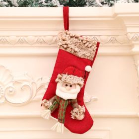 Three-dimensional Linen Plush Christmas Socks Hanging Decorations (Option: Old Man)