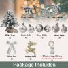 2ft Mini Christmas Tree with Light Artificial Small Tabletop Christmas Decoration with Flocked Snow;  Exquisite Decor & Xmas Ornaments for Table Top f