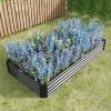 Raised Garden Bed Kit - Metal Raised Bed Garden7.6x3.7x0.98ft for Flower Planters;  Vegetables Herb Black