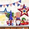 4th of July Patriotic Gnome Decorations;  Mr & Mrs USA Swedish Tomte Gnomes Plush Table Ornaments