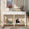 Console Table Sofa Table Easy Assembly with Two Storage Drawers and Bottom Shelf for Living Room, Entryway