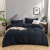 Simple Style Bedding 4 Piece Quilt Cover Sheet Pillowcase Cotton Spring Summer Autumn Winter Solid Two-color Student Dormitory