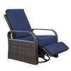 Outdoor Patio Rattan Wicker Swivel Recliner Chair;  Adjustable Reclining Chair 360¬∞ Rotating with Water Resistant Cushions