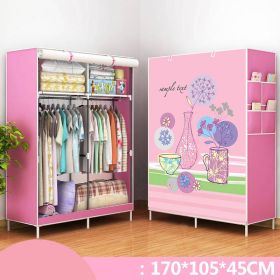 Single Dormitory Dust Closed Wardrobe (Option: Pink Memory)