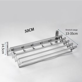 Stainless Steel Shelf Bathroom Storage Punch-free Stretchable Bath Towel Rack (Option: 50cm)