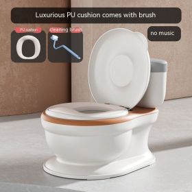 Portable Children's Simulation Toilet Bucket (Option: Orange Pu Style)