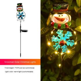 Solar Christmas Led Snowman Elk Ground Plug Light (Option: Snowman)