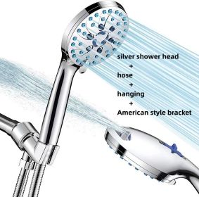 Multifunctional Shower With Pressurized Nozzle And Nozzle (Option: silver Type E)