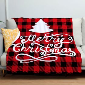 Christmas Red And Black Plaid Set Flannel Blanket (Option: ZM20230802 5-150x200)